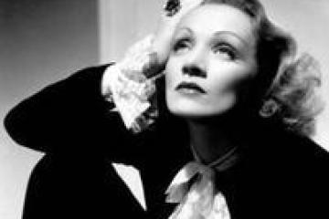 Marlene Dietrich posing for the camera